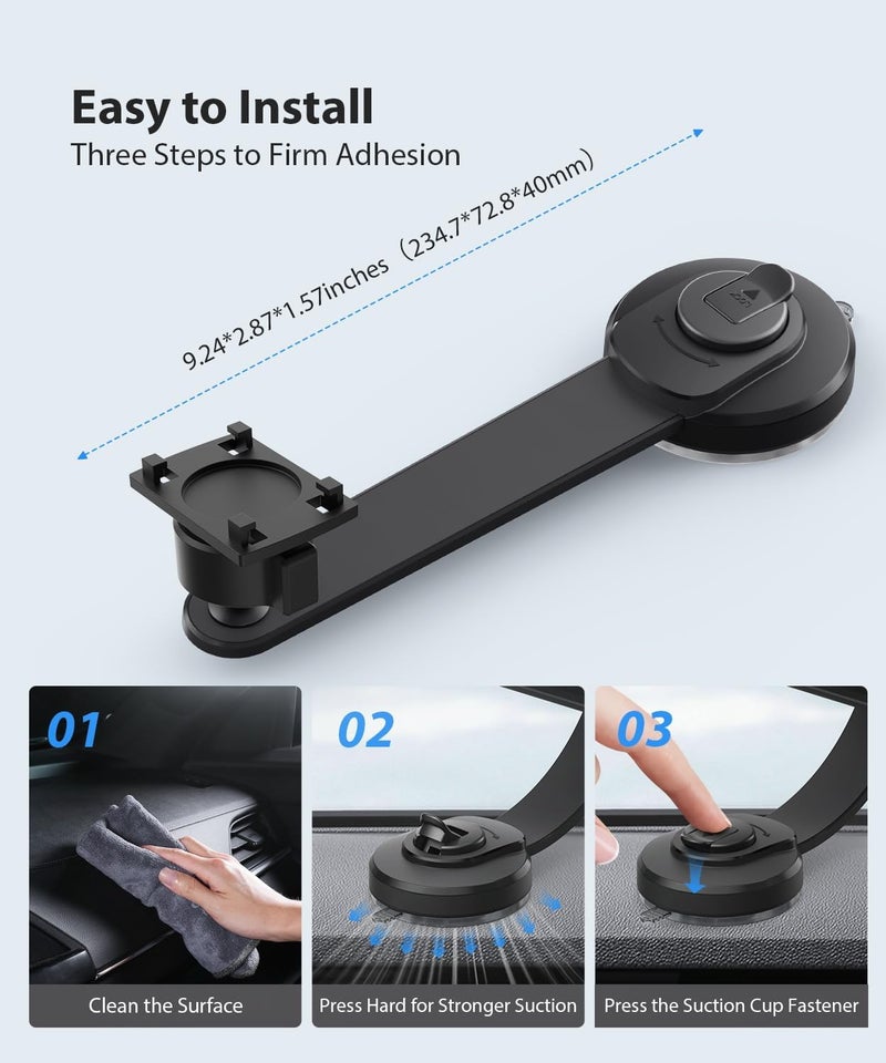 AUTO-VOX X8 Bracket Bendable Suction Cup Mount for Backup Camera, 360° Flexible Adjust Monitor,Strong Hold,1 Min Easy Install - Fits Solar 3A Plus / S4B / Solar5 / WF1 Screen - Image 4